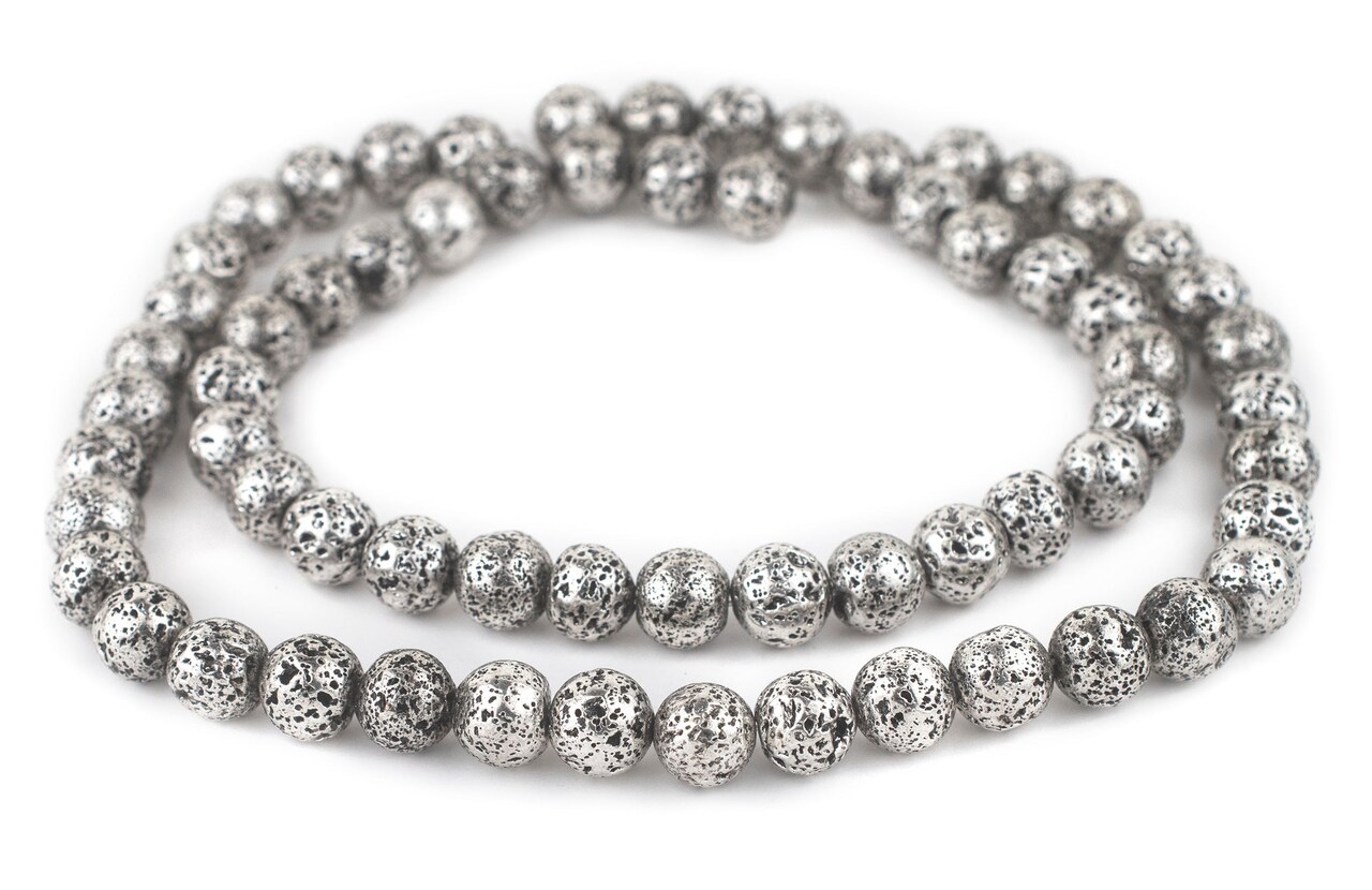 The Bead Chest® Metallic Electroplated Lava Beads, 15 Inch Strand, Available in 6 Colors